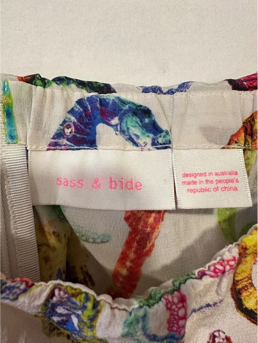 Sass & Bide Two Worlds 100% Silk Seahorse Print Ruffle Dress US 4 - Picture 3 of 8